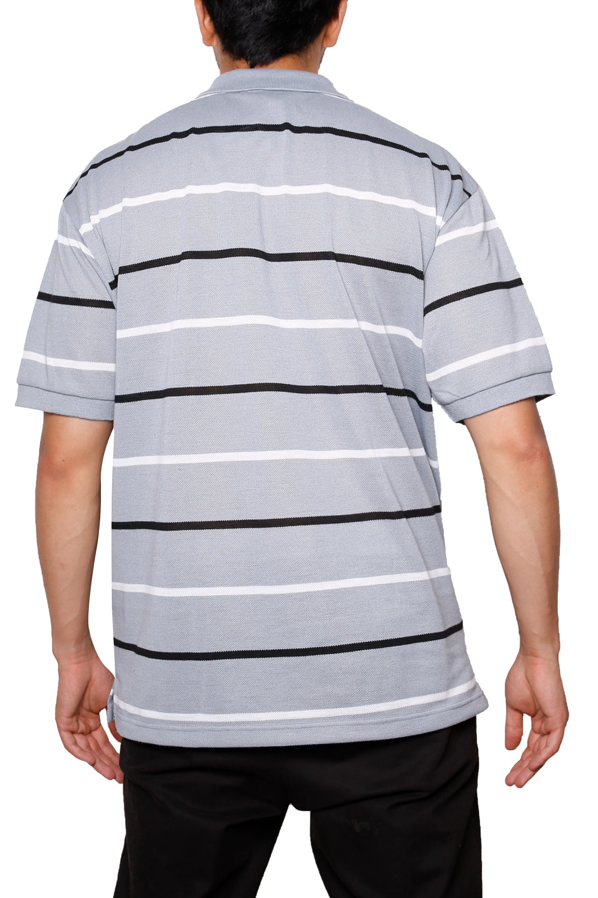 Striped Pique Polo T-Shirt Short Sleeve (65% Cotton, 35% Polyester)