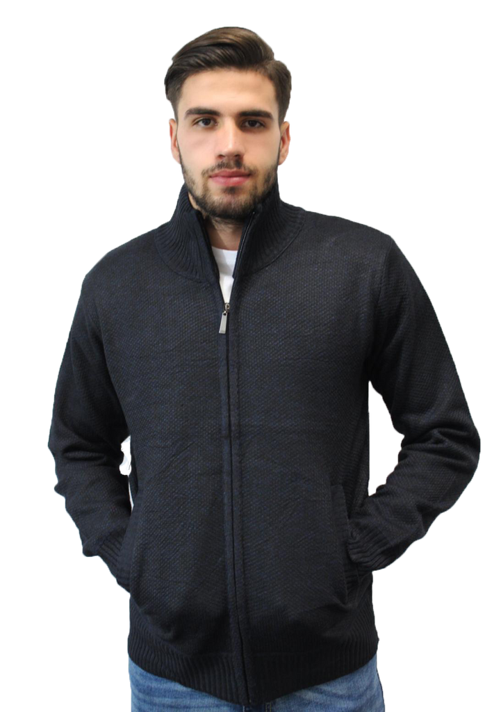 Black Full-Zip Fleece Jumper