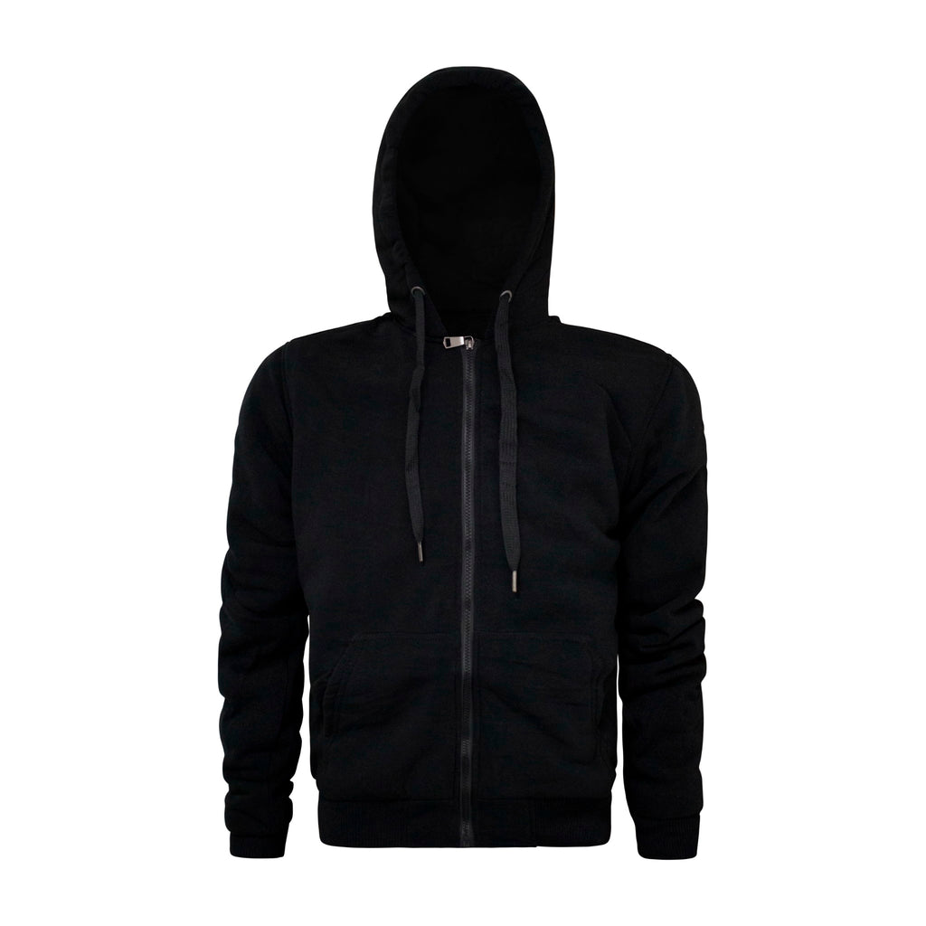 Black Faux Fur Lined Full-Zip Hoodie